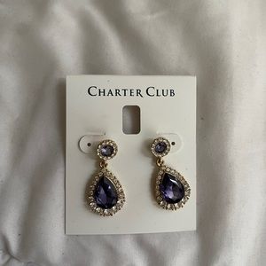 Charter Club Crystal and Stone Drop Earrings